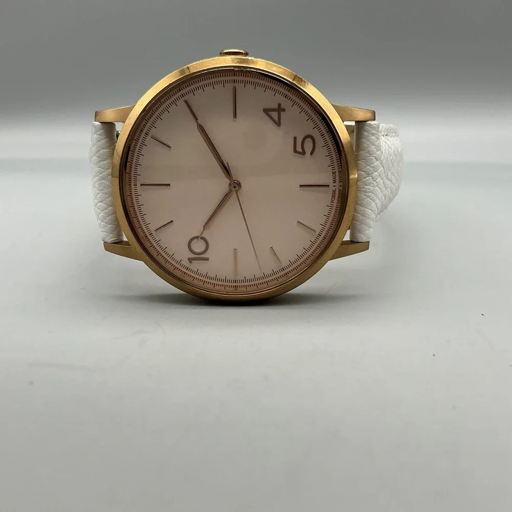 Fossil Forty Five Ten Womens Watch 40mm Rose Gold Tone FFTC1001 New Battery